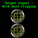Distorted output signal due to hard clipping